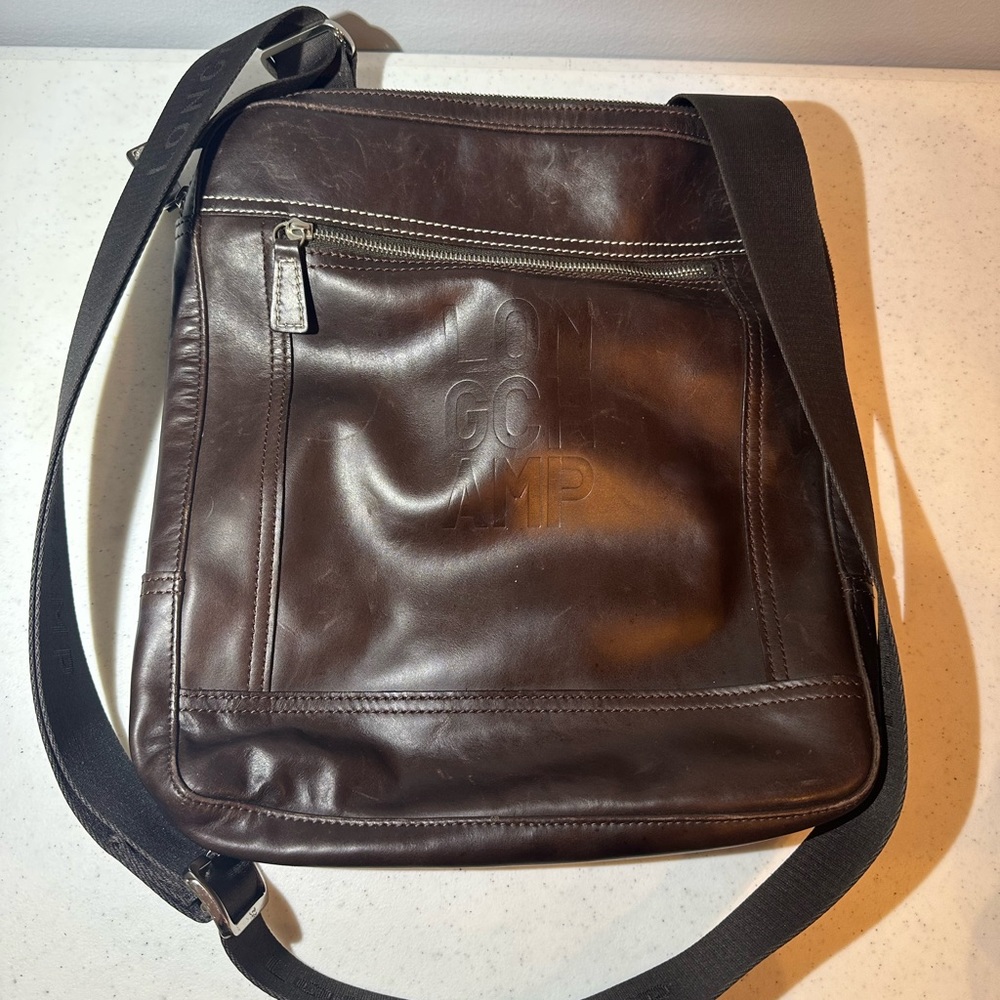 Longchamp brown leather Cavalier crossbody bag